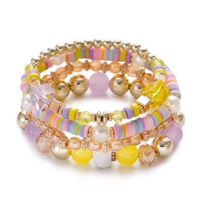 3pcs Boho Bohemian Pink Butterfly Pendant Charm Beads Bracelets Set For Women Stone Wristband Bracelet Bangles Pulseras Feminina