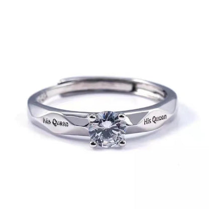 High Quality Adjustable Trendy Couple Wedding Rings for Women &Men Lovers Simple Cubic Zirconia Silver Color Fashion Jewelry