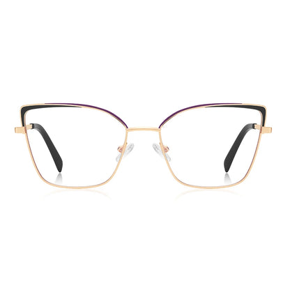 0 -0.5 -0.75 To -6.0 Pink Gold Frame Cat Eye Minus Myopia Glasses Women 1.56 Aspheric Anti Blue Light Prescription Spectacles