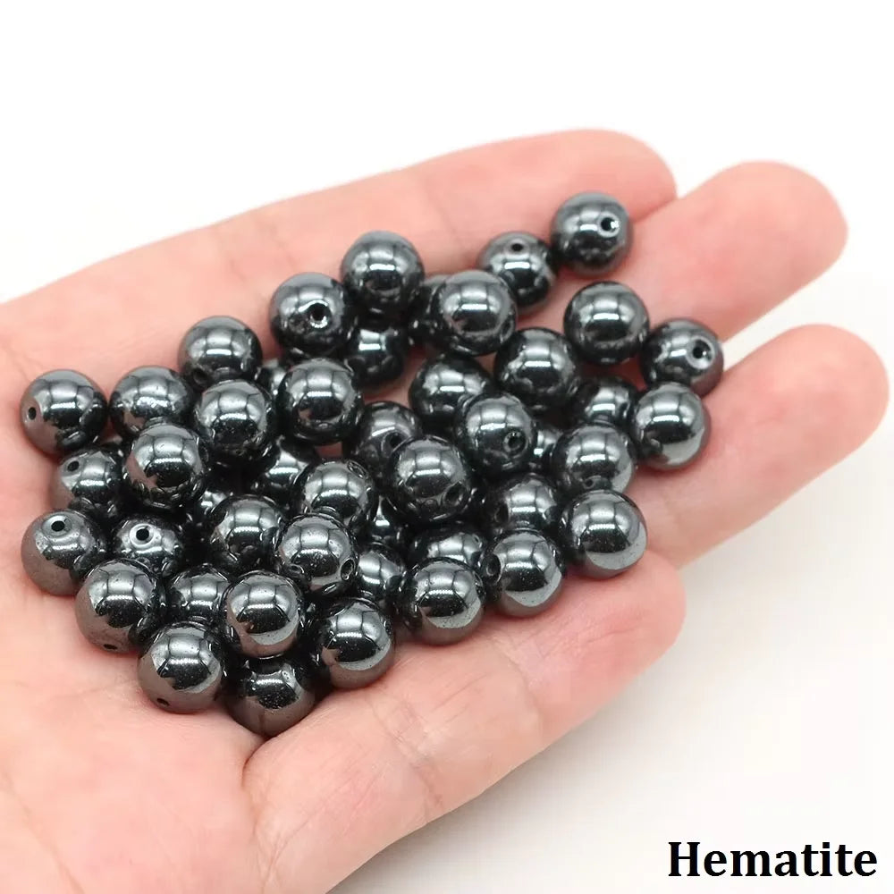 4 6 8 10mm Natural Black Tourmaline Beads Round Smooth Loose Stone Bead For Jewelry Making Diy Bracelet Necklace Accessories