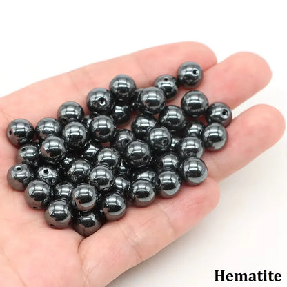 4 6 8 10mm Natural Black Tourmaline Beads Round Smooth Loose Stone Bead For Jewelry Making Diy Bracelet Necklace Accessories