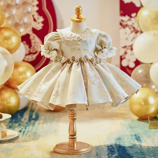 A.Girls' Little Host Princess Dress for First Birthday and Birthday Celebration