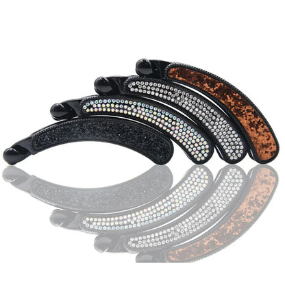 Rhinestone Banana Clip Crystal Barrette Ponytail Fixing Hairpins Hair Banana Clip Women Hair Styling Accessories Hairgrip Gifts