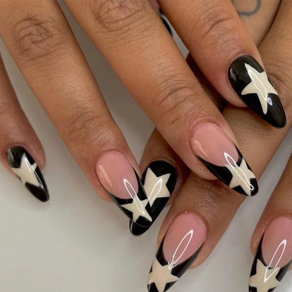 24Pcs/Box Charming Pink Flame Short Detachable Finished Fingernails Ballet Wearable Fake Nails press on Square Head Full Cover