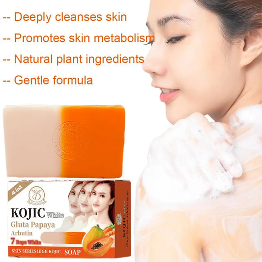 Papaya & Turmeric Handmade Soap With Kojic Acid Natural Skin Brightening & Cleansing Natural Soap Bar