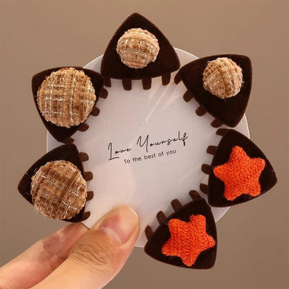 New Cute Plush Cat Claw Hairpin Simple Sweet Girl Baby Small Clasp Clips Children Star Clip Headwear Hair Clips Kids Accessories