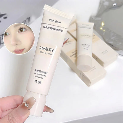 Moisturizing Liquid Foundation Ivory White Natural Color BB Cream Waterproof Lasting Base Concealer Lightweight NonSticky Makeup