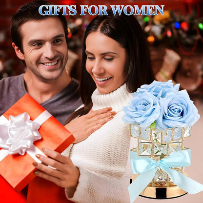 LED Crystal Rose Table Lamp 3 Colors Dimmable Magic Cube Rose Creative  Atmosphere Lights Bedroom Bedside Decor Lighting Gift ﻿