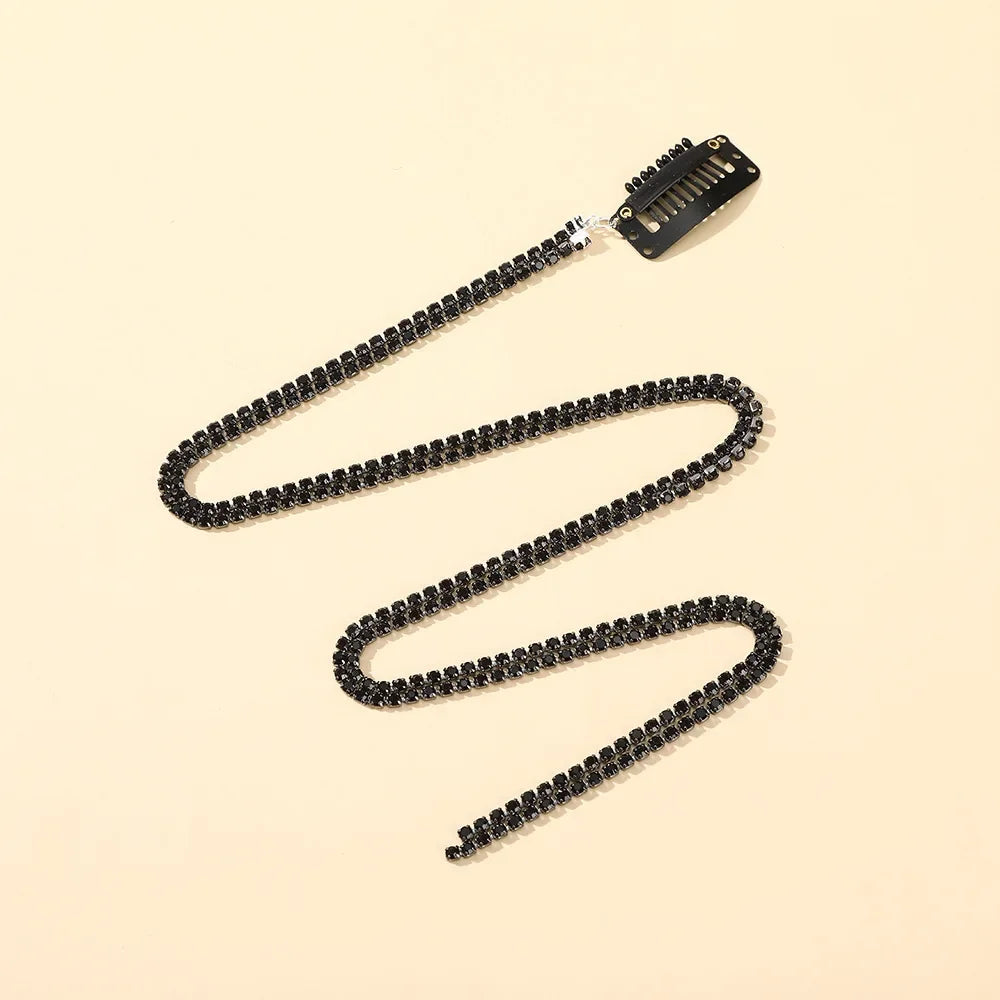 Flash Rhinestone Tassel Braided Hair Clip Korean Temperament Women Girls Hair Accessories Glitter Shiny Chain Hairpins Headdress