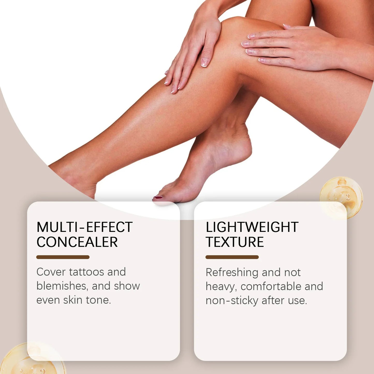 Leg Makeup Body Lotion Long-Lasting Waterproof Anti-Transfer Concealer Even Skin Tone Wheat Tan Brown Liquid Bronze Foundation