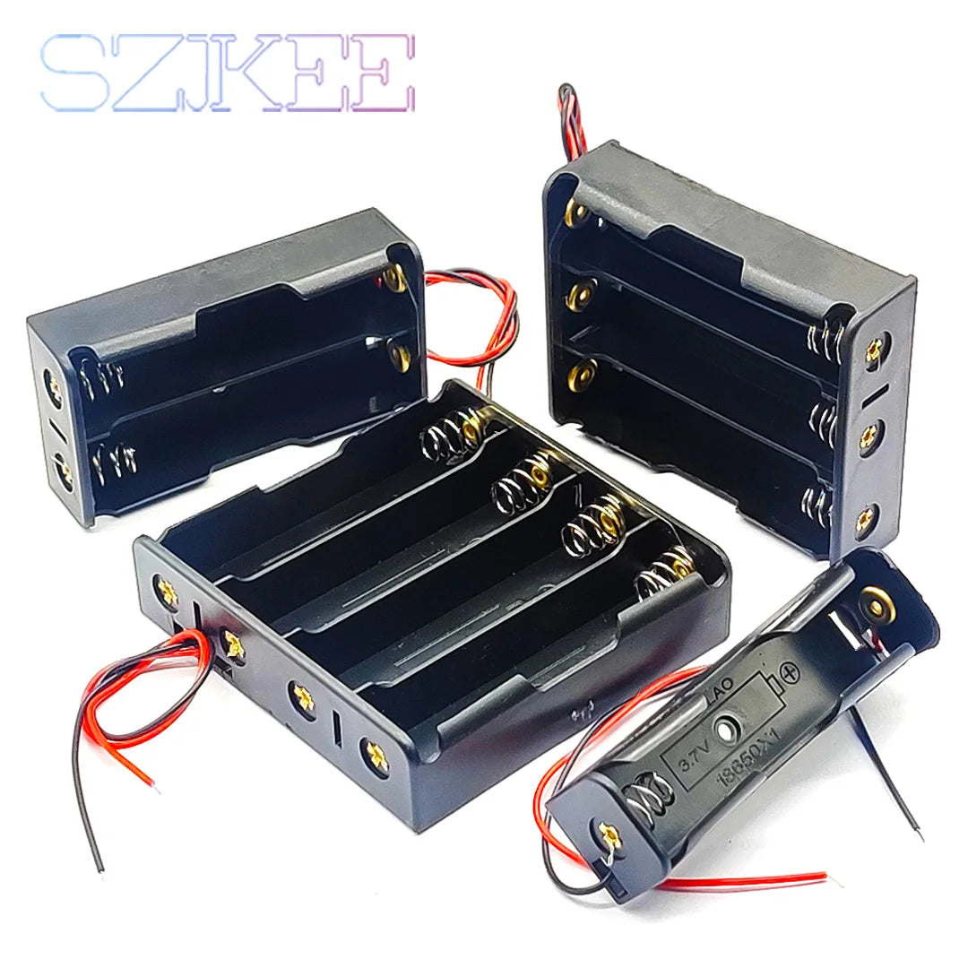 18650 Parallel 1/2/3/4/18650 Battery Holder 18650 Storage Box Case 18650 Parallel Battery Box 3.7V
