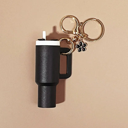 Mini Stanley Cup Keychain Creative Coin Chapstick Storage Box Accessories Key Holder Backpack Tumbler Handle Decoration