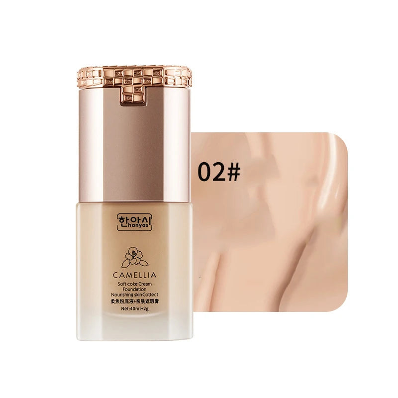 HOJO 2 in 1 Base Face Liquid mist Foundation Cream Full Coverage Concealer Oil-control Soft Makeup Foundation private label