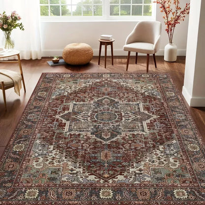 Baroque Style Area Carpet Is Lightweight Suitable for Bedroom Living Room Dining Room Study Corridor and Room Home Decoration