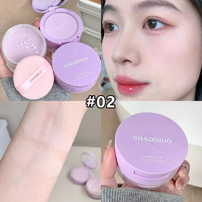 Matte Full Coverage Pressed Powder Loose Powder with Puff 24H Long Lasting Waterproof Oil Control Natural Setting Powder Makeup