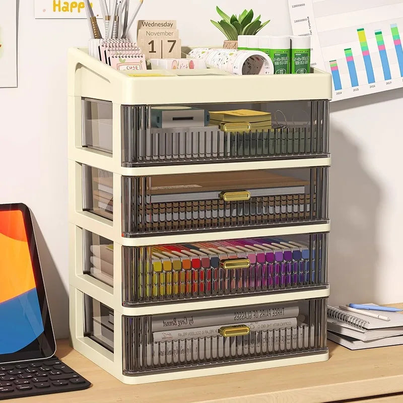Desktop Organizer Box Multi-Layer Storage for Office Stationery Pencils Student Supplies Bedroom Study Desk Organization