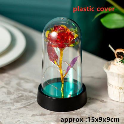 LED Galaxy Three Rose Artificial Flowers, Wedding Decoration, Creative Valentine'S Day and Mother'S Day Gift without Battery 1Pc