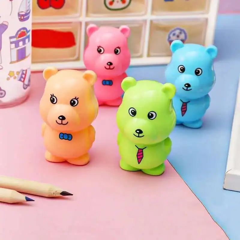 1 Piece Lytwtw's Stationery Creative Bear Animals Cartoon Pencil Sharpener Office Supplies Gift Kawaii School Accessories