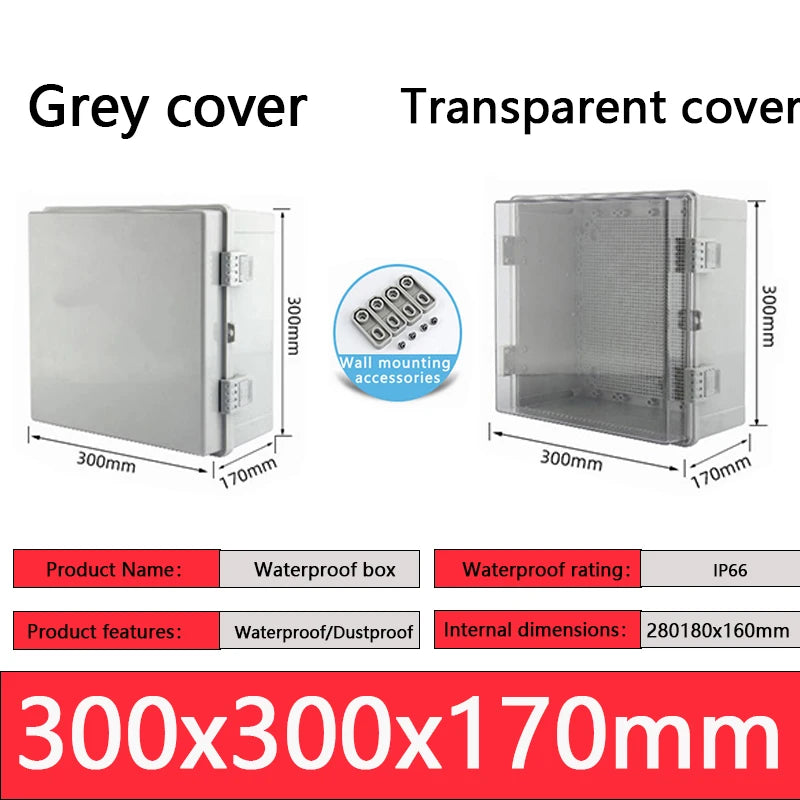 IP66 ABS plastic PC enclosure with hinge latch lock outdoor distribution box waterproof electrical junction box instrument box