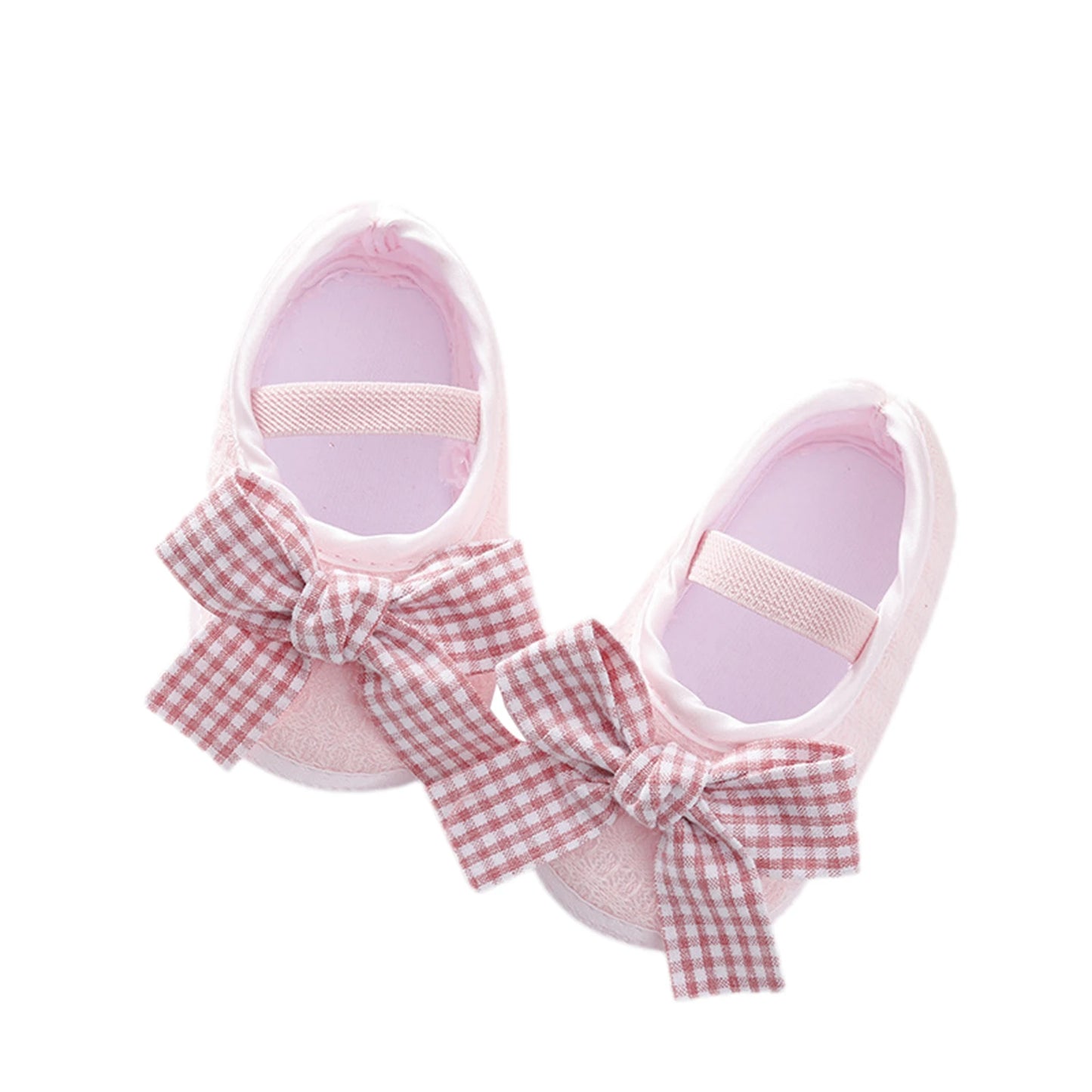Newborn Toddler Baby Girls Flat Shoes, Soft Sole Bowknot Elastic Band Non-slip Indoor Outdoor Toddler Shoes