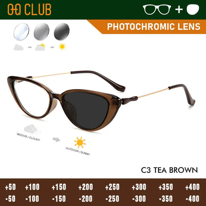 O-Q CLUB Women's Grade Glasses Men Optical Lenses Transparent Eyepieces for Reading Lunettes Myopia Eyeglasses Photochromic Lens
