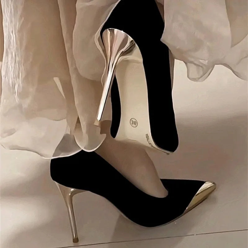 Elegant Ultra High Heels Ladies Patent Pumps Four Season Pointed Toe Thin-heel Women High Heel Wedding Office Career Shoes 35-42