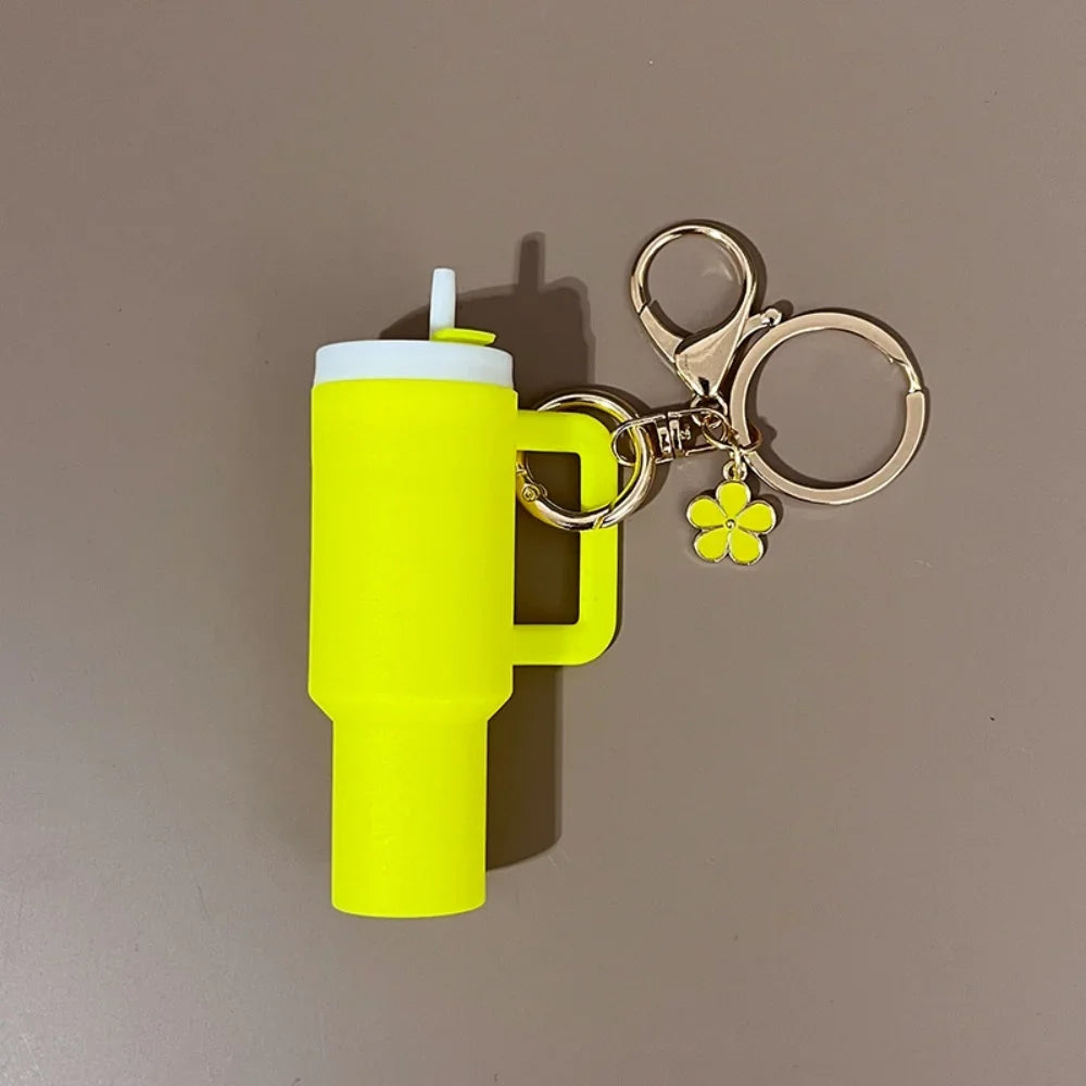 Mini Stanley Cup Keychain Creative Coin Chapstick Storage Box Accessories Key Holder Backpack Tumbler Handle Decoration