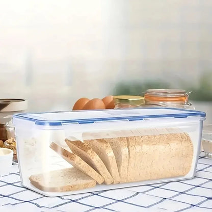 Plastic Bread Storage Box Airtight Food Storage Container Sandwich Bread Keeper With Lid Loaf Bread Container Kitchen Organizer