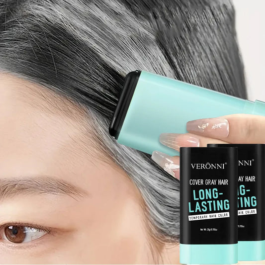 20g Portable Touch-Up Hair Stick,Temporary Hair Dye Stick - Quick Gray Coverage With Applicator Brush,Lasting Beard Color Sticks