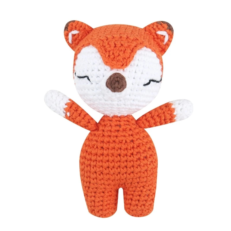 Cotton Crochet Baby Stuffed Rabbit Toy kawaii Handmade Bunny Plush Toys Newborn Handhold Sleeping Doll Kid Early Educational Toy