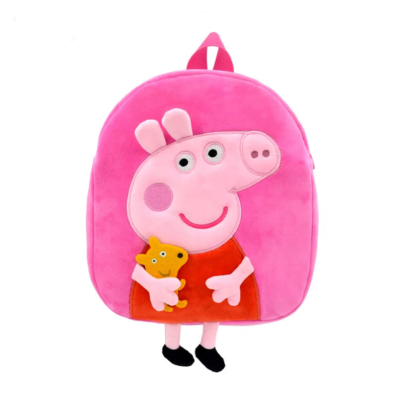 Peppa Pig Plush kindergarten Single shoulder bag Backpack soft stuffed George wallet Candy Toy pink student Girl child kids Gift