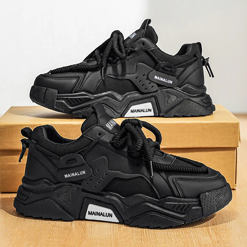 Breathable men's sports shoes, road running shoes, suitable for all seasons, outdoor hiking men's shoes. Thick-soled shoes, dail