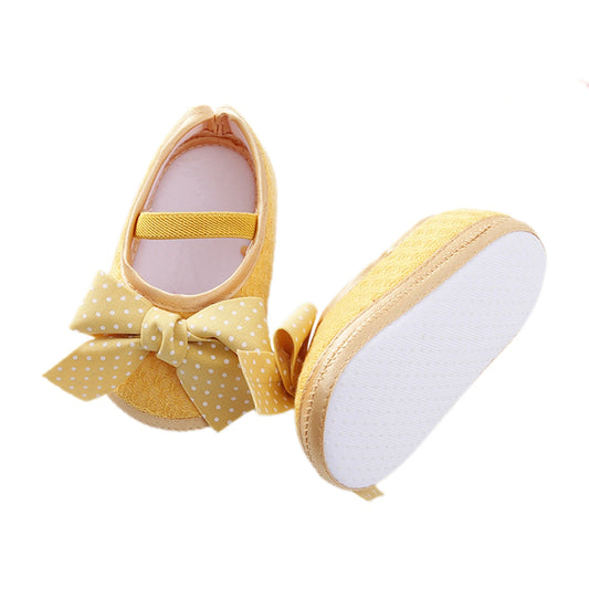 Newborn Toddler Baby Girls Flat Shoes, Soft Sole Bowknot Elastic Band Non-slip Indoor Outdoor Toddler Shoes