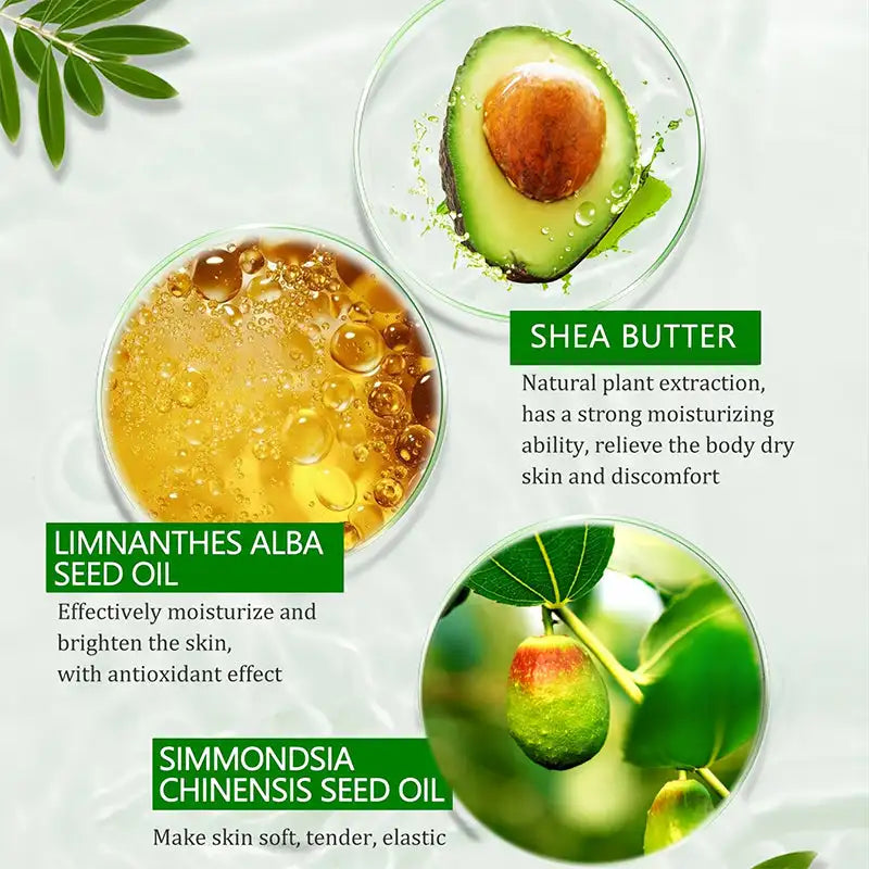 230g KOEC Avocado Dead Sea Salt Bathing Body Scrub Moisturizing Exfoliating Nourishing Brightening Shea Butter Natural Seed Oils