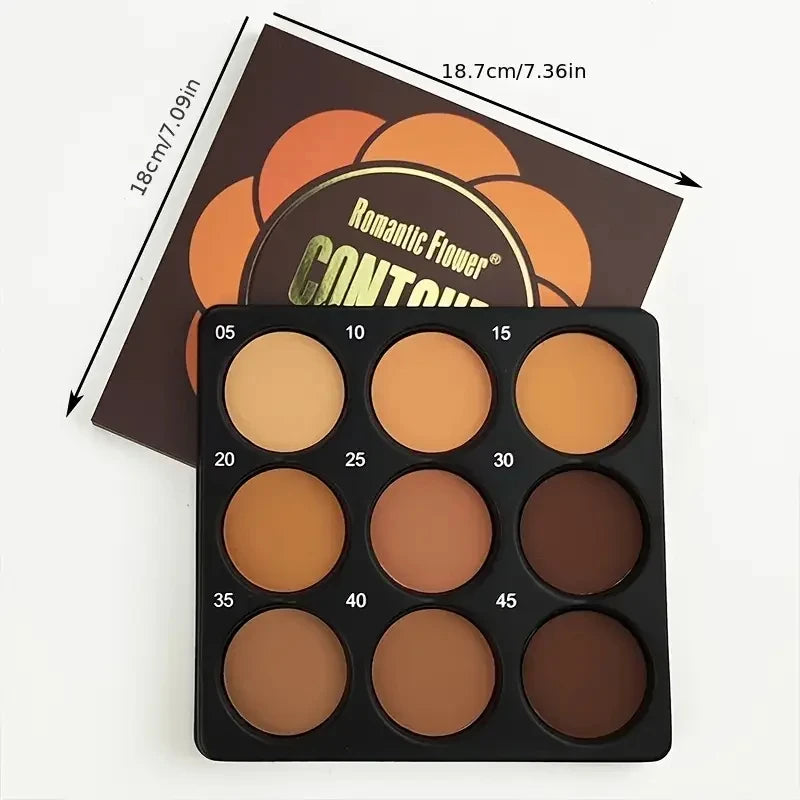 Matte Contour Palette 9-color Dark Bronze Foundation Palette Contouring Oil-control Foundation Nose Shadow Palette Face Makeup