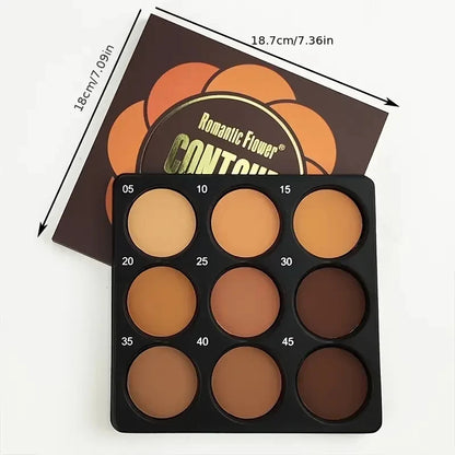 Matte Contour Palette 9-color Dark Bronze Foundation Palette Contouring Oil-control Foundation Nose Shadow Palette Face Makeup