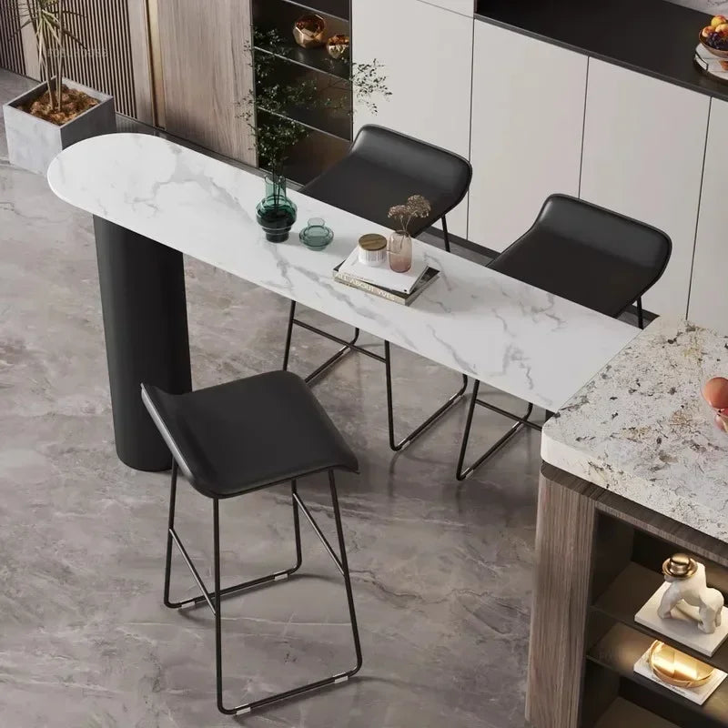 Nordic Modern High Bar Tables Household Slate Bar Table Kitchen Furniture Living Room Simple Integrated Island Dining Table v