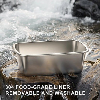 Wireless Electric Lunch Box 1600ML Capacity Heating 6Speed Constant Temperature Outdoor Lunch Box 304 Food-Grade Stainless Steel