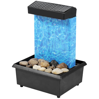 Tabletop Waterfall Home Decor Relaxation Meditation Desktop Fountain with Soft Lights Flowing Water Ornaments Mother's Day Gifts