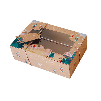 4/8pcs Ramadan Mubarak Kraft Paper Window Box EID Mubarak Candy Cake Box Islamic Muslim Party Supplies Ramadan Decoration 2025