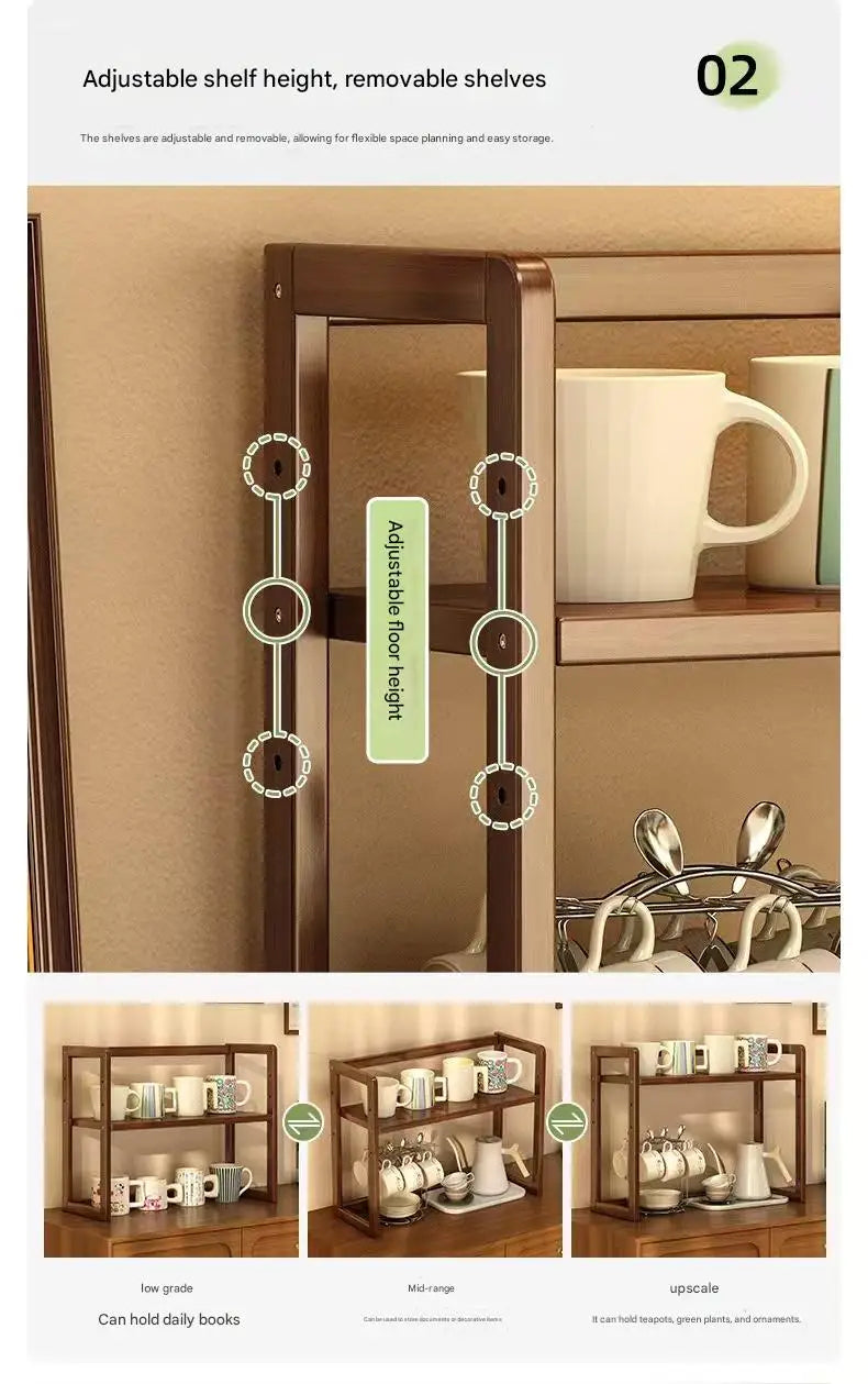 New Kitchen Shelf Countertop Multi-functional Electrical Storage Rack Multi-layer Cup Holder Household Storage Rack Plate Rack