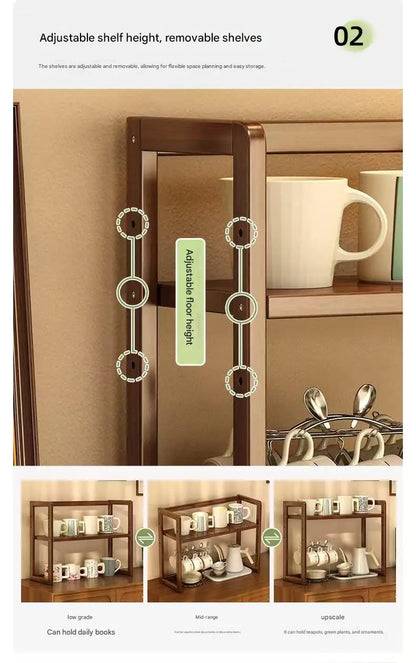 New Kitchen Shelf Countertop Multi-functional Electrical Storage Rack Multi-layer Cup Holder Household Storage Rack Plate Rack