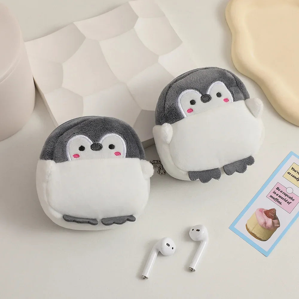 Women Cute Penguin Coins Wallets Lipstick Earphone Organizer Fashion Pendant Keychain Storage Zero Wallet Gifts Pendant