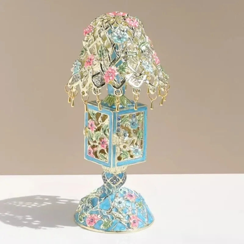 Alloy Enamel Color Jewelry Box Retro Ring Earring Storage Case Woman Trinket Display Case Luxury Jewellery Storage Container