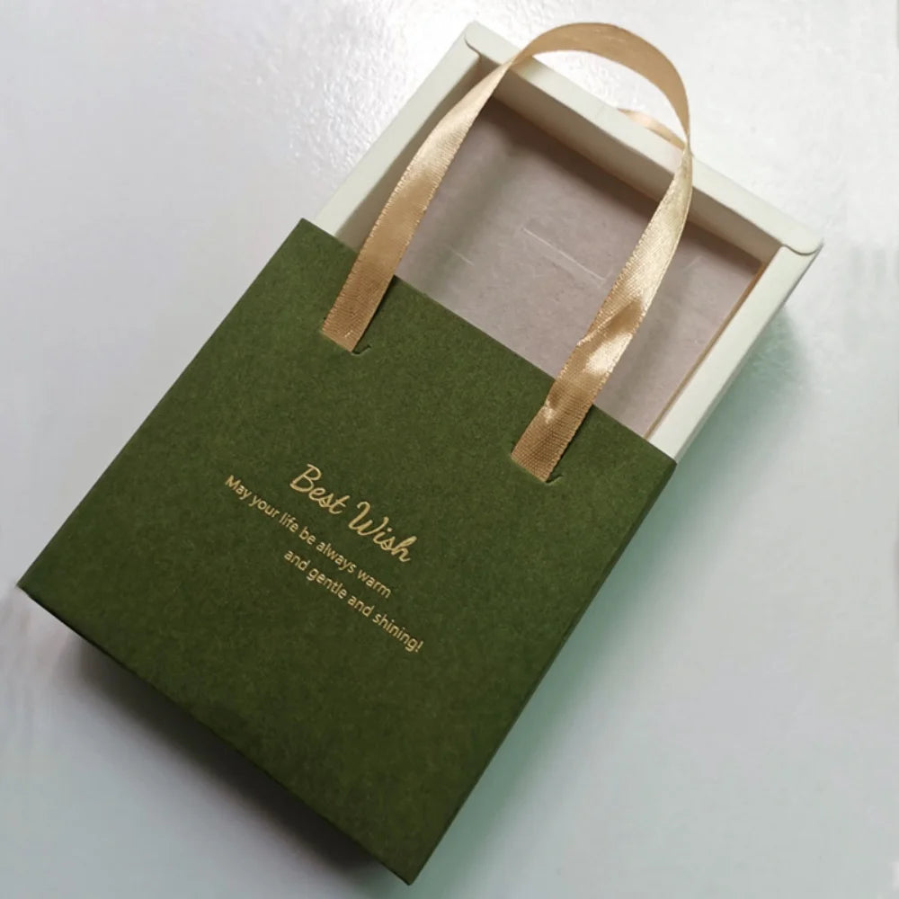 Portable Jewelry Box Ring Earrings Necklace Paper Jewelry Display Case Blessing Print Valentines Day Wedding Gift Packaging Box