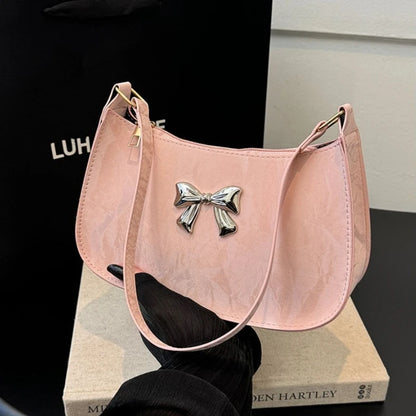 Sweet Fresh Small Bow Handbag for Women Trendy Underarm Shoulder Bag, Suitable for Daily Use, Outings, Dates, Parties, Gifts.