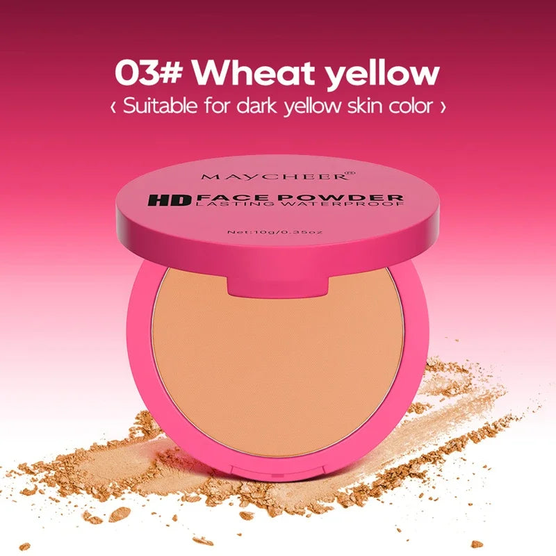 6 Color Natural Matte Pressed Powder Oil Control Brighten Whitening Face Base Foundation Compact Concealer Makeup Cosmetics
