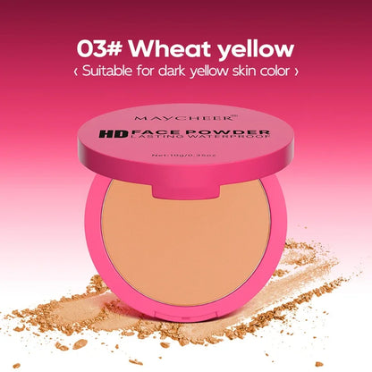 6 Color Natural Matte Pressed Powder Oil Control Brighten Whitening Face Base Foundation Compact Concealer Makeup Cosmetics