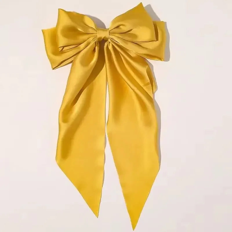 Retro Exaggerate Large Long Tassel Bow Headwear Hair Clip for Women Girl Cute Sweet Spring Clip Hair Accessories Gift Wholesale