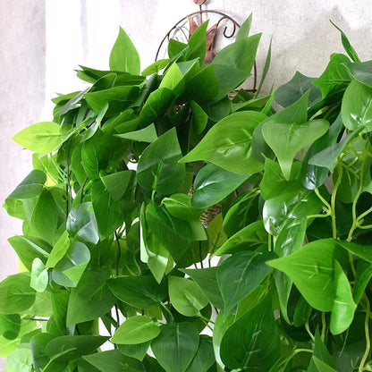 5 Forks Artificial Vines Plants Outdoor Plastic Creeper Green Ivy Wall Hanging Plants Branch For Home Garden Wedding Decor